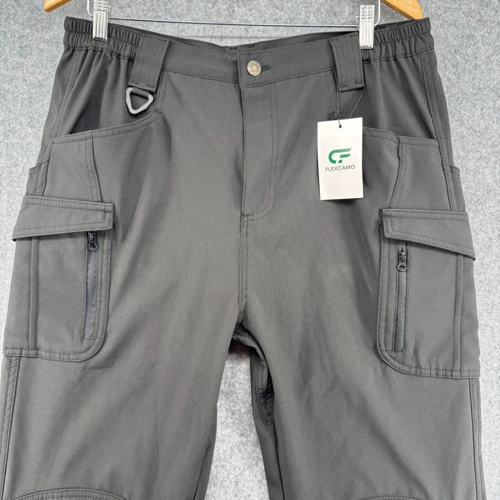 Flexcamo Tactical Cargo Pants Mens Size L-34 Black Utility Outdoor Workwear